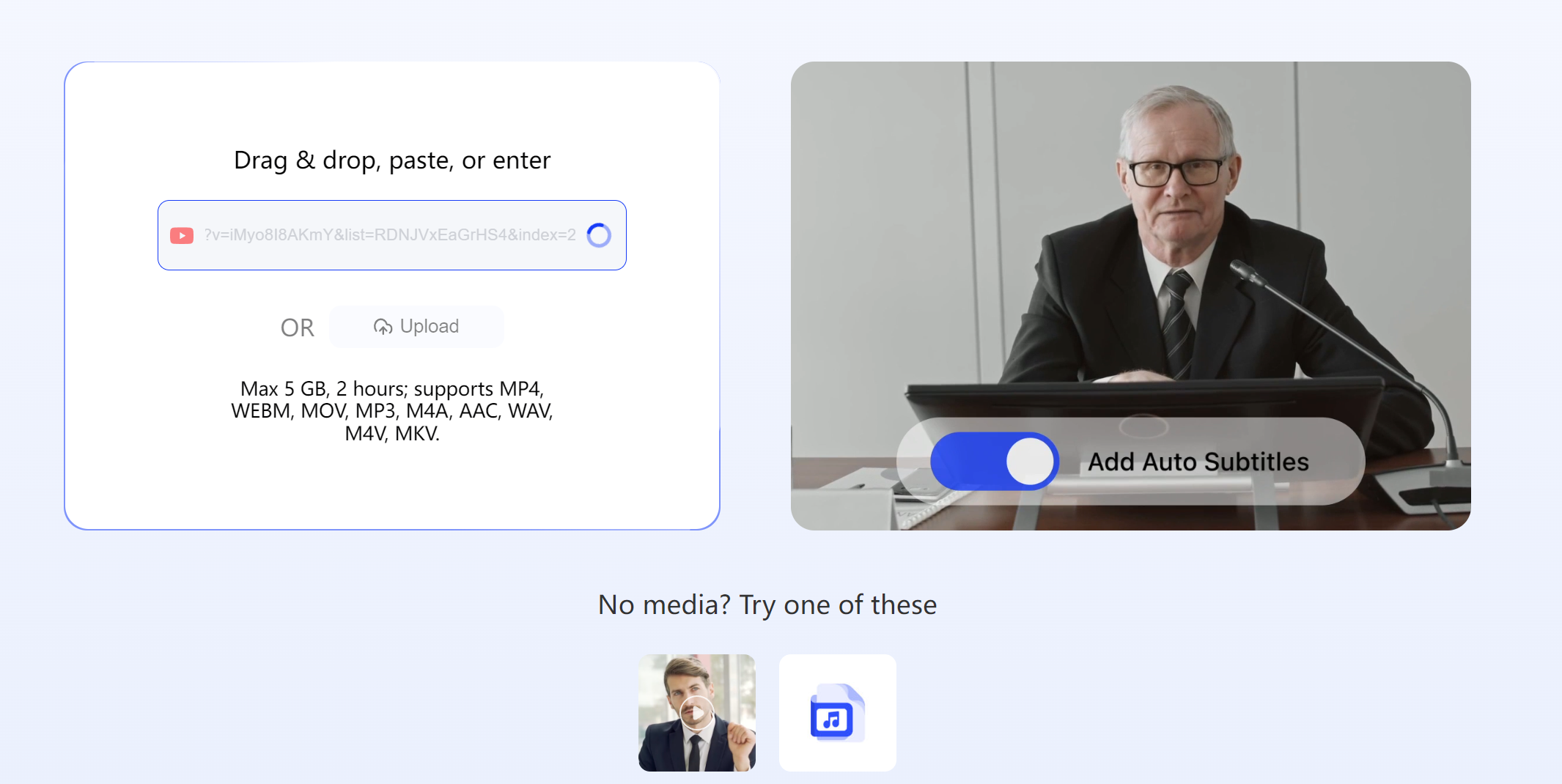 playground of GStory AI Subtitle Generator