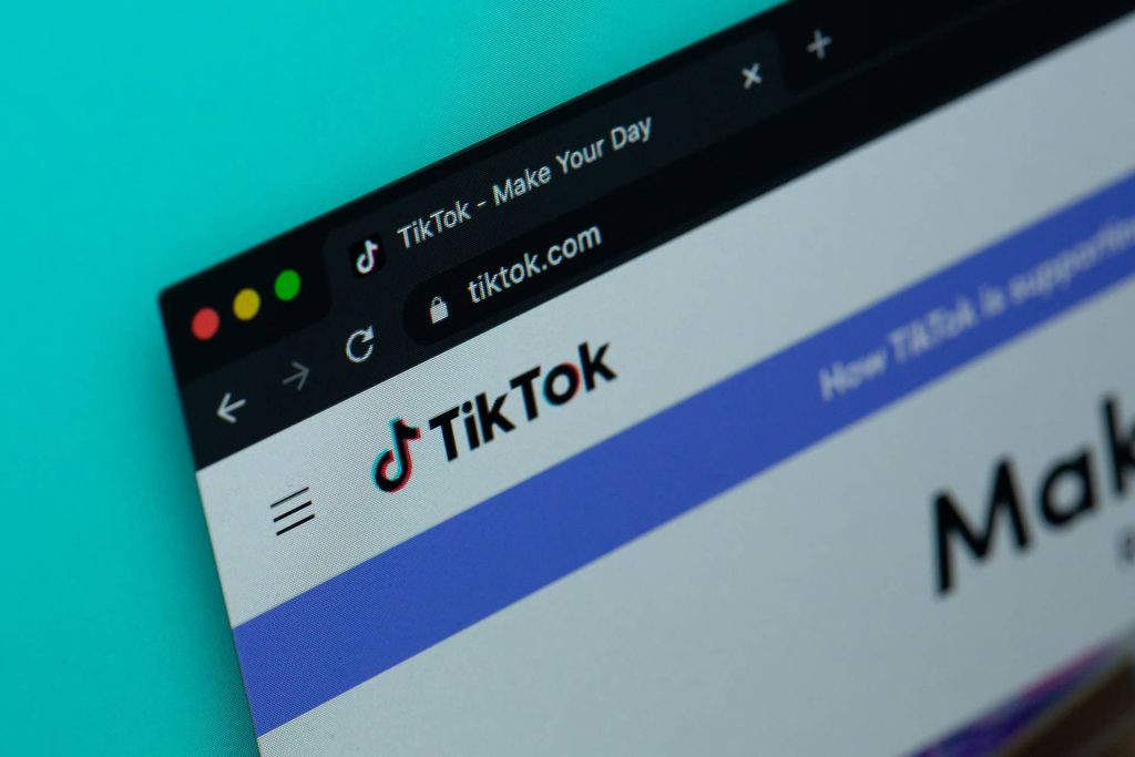 Surfing TikTok on the website