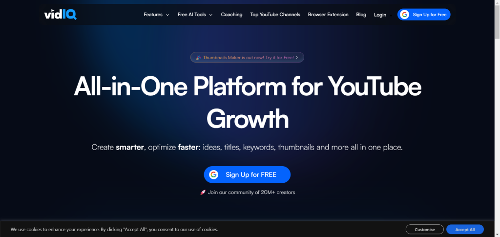 vidIQ gives each keyword a score based on volume and competition