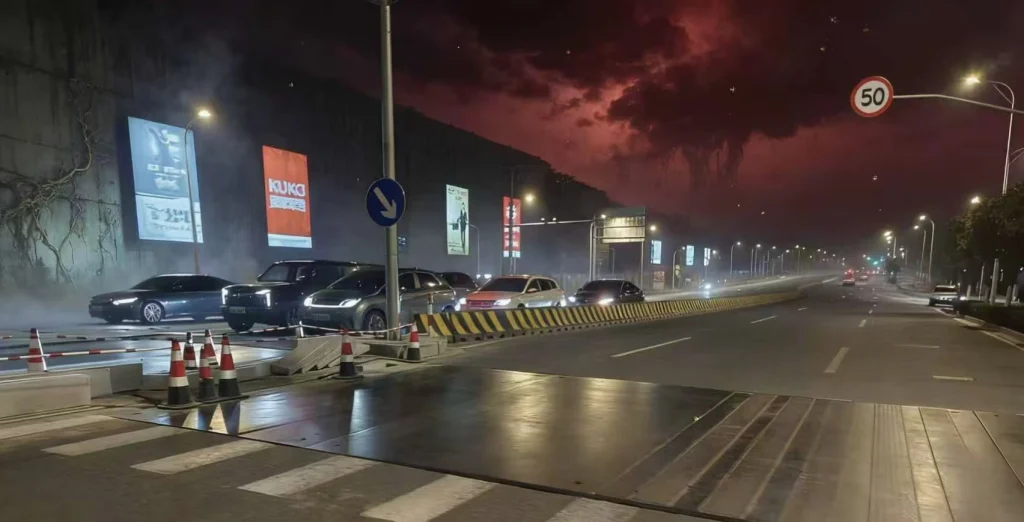 Upside Down red sky background replacement