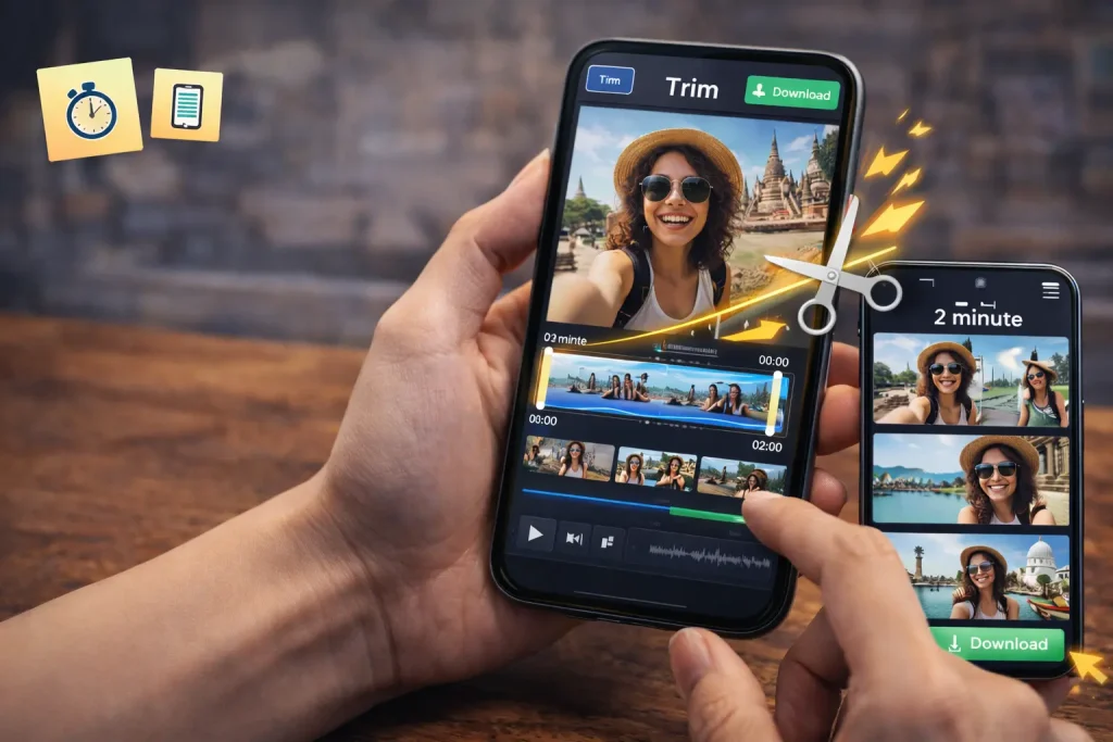 make video clips with online tool on mobile phone quickly