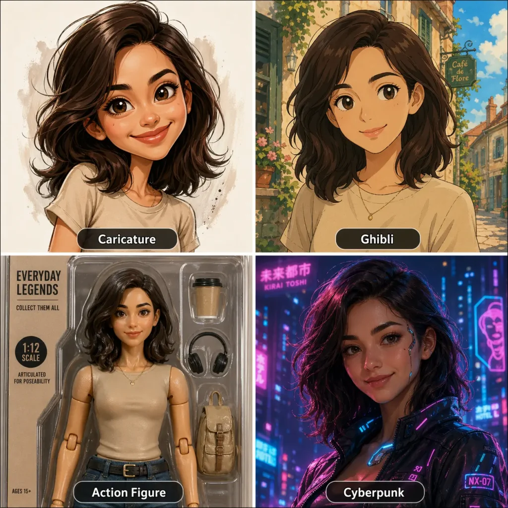 different styles of headshots