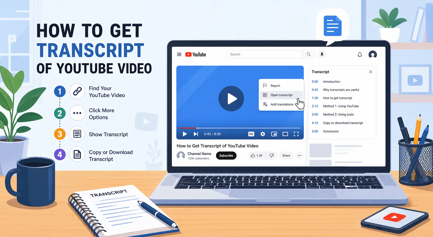 How to Get a Transcript of a YouTube Video 5 Methods That Work in 2026