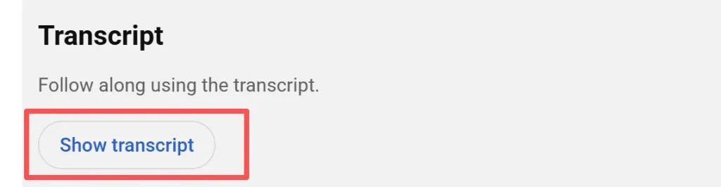 Use YouTube's Built-In Transcript on Desktop