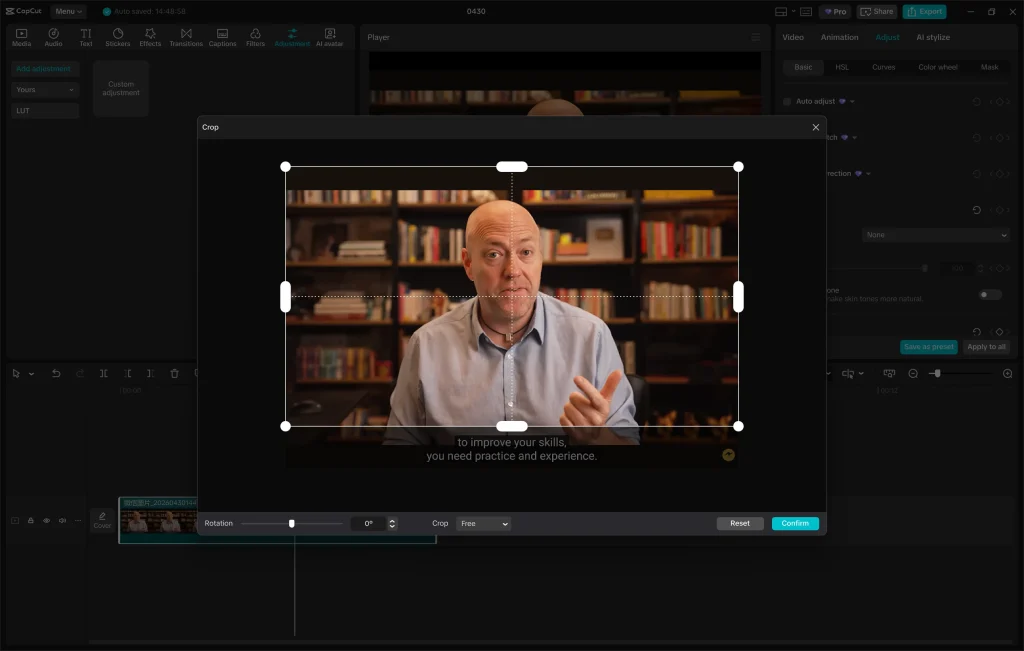 Crop the Subtitle Area
